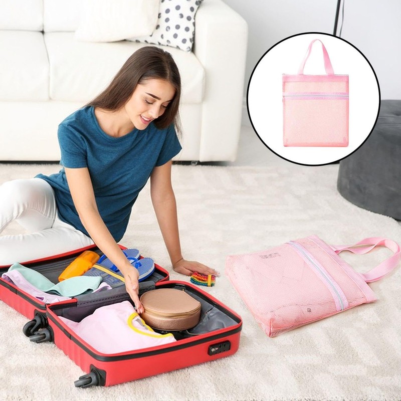 2 Pieces Mesh Tote Bag, Large Capacity Storage Bag, Portable