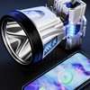 Super Bright Headlamp 90000lm Silver Rechargeable 1600mAh Battery Adjustable Headband
