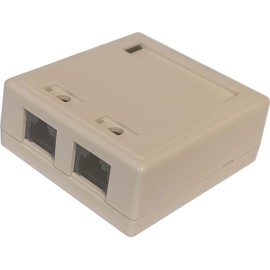 Cables To Go C2G CTG Network Wiring Surface Mount Box Biscuit Jack RJ45 8P8C 8 Pin C5e 2 Port 03836