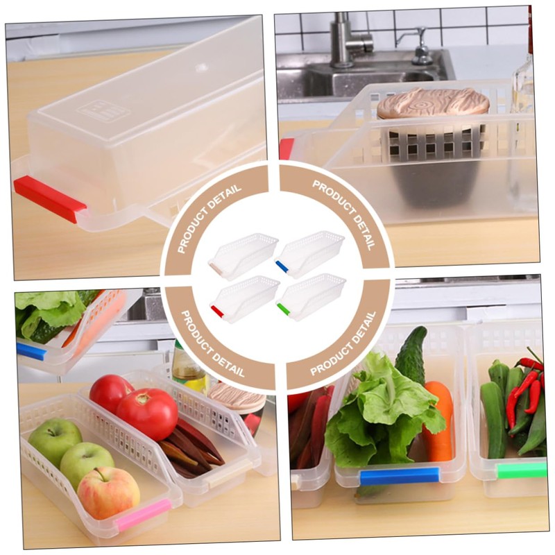 SHOWERORO 4pcs Plastic Drawer Storage Basket Multi-Purpose Sundries Organizer for