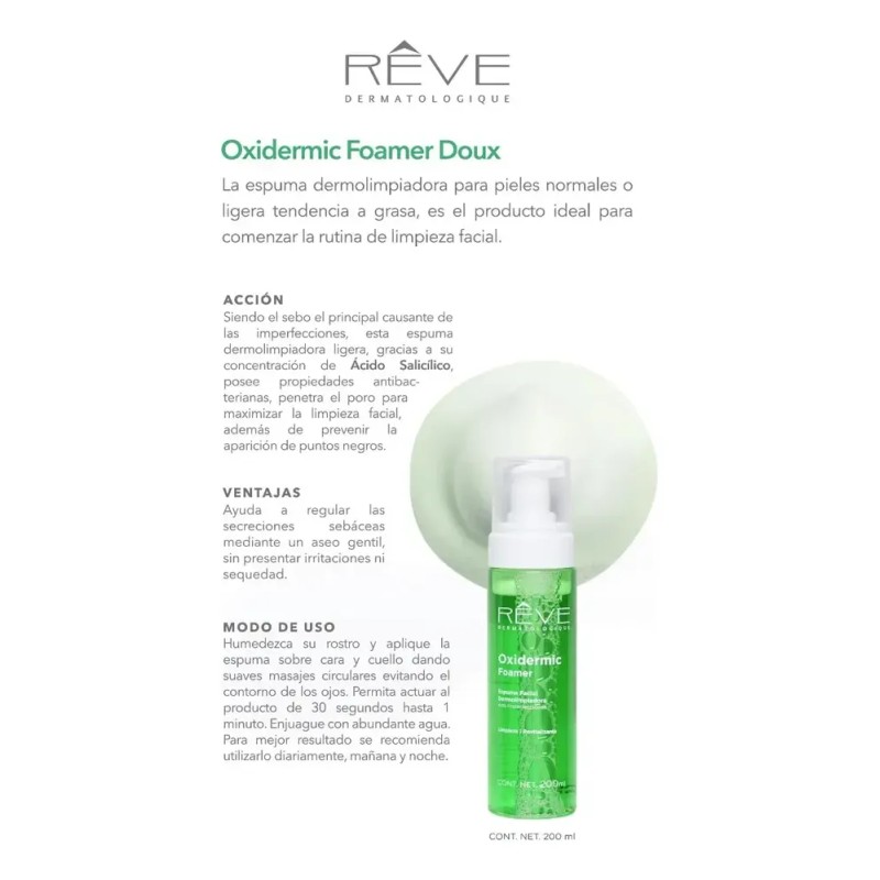 Reve Oxidermic Doux Espuma Dermo Limpiador 200ml