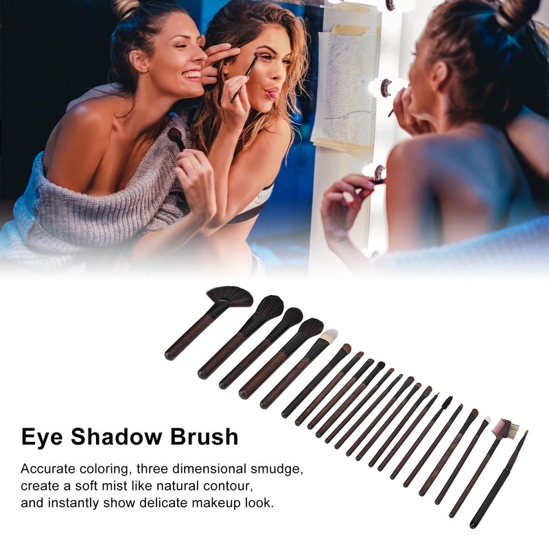 21pcs Makeup Brush Set Wooden Handle Eyeshadow Foundation Blush Brush