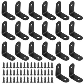 Glarks L Bracket Right Angle Corner Brace Joint Bracket Fixing for Wooden Chair Bookcase Board Window Furniture Cabinet 30x30x2mm Black 20 Sets