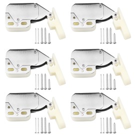 oupados Pack of 6 Locking Cabinets Stainless Steel Spring Catch Door Catch Latch Push Lock Door Spring Catch Mini for Cabinet Doors with Screws