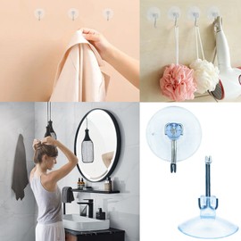 Suction Cups Hooks Clear PVC Plastic Suction Holder Suction Pads Removable Reusable for Kitchen Bathroom Wall Window Glass Door Tiles Organization Christmas Decoration Aquarium fish tank (6 PCS)