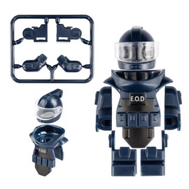 MaozyHomie Toy Soldiers Figures Dark Blue Bomb Disposal Suit Armor E.O.D Suit Toys Military Equipment Custom Minifigure Compatible with Mini Figure of Major Brand, 3 Years Old and up
