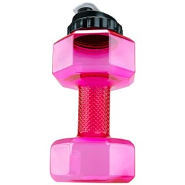 SH Dumbbell Water Bottle 2.2L – Pink See-Through Fitness & Gym Sports Bottle for Workout Hydration, Portable Design