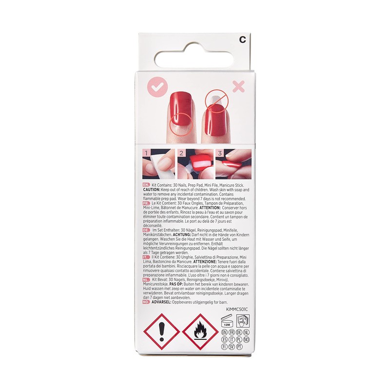KISS imPRESS Press-On Manicure Destiny Medium Length Square with PureFit