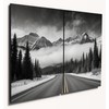 The Plum Penguin Canadian Rockies Mountain Road Fog Scene, A4