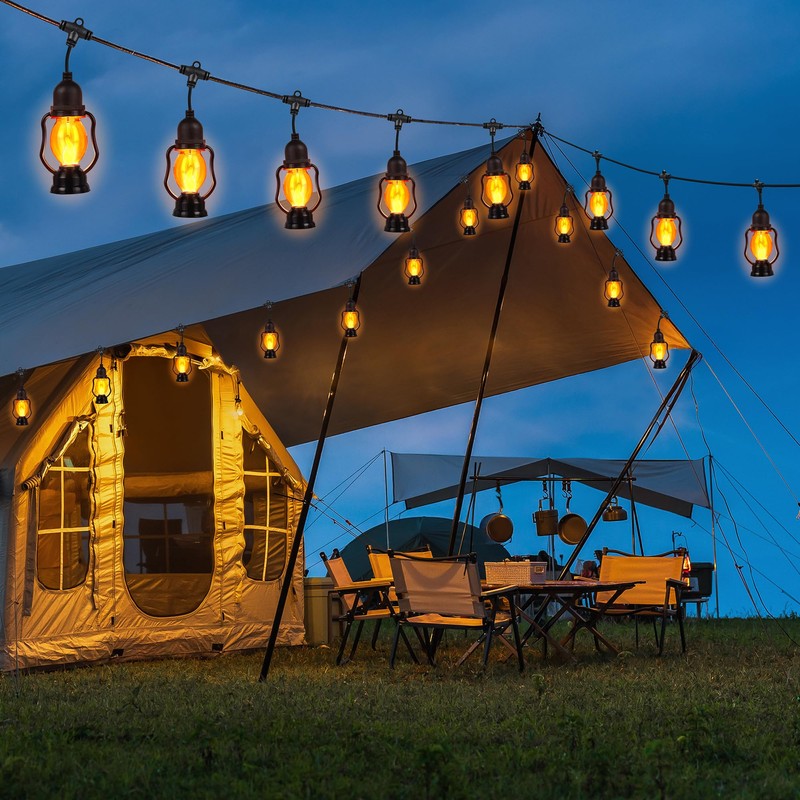 Zeiliuled Solar Flame String Lights, 21FT Solar String Lights Outdoor