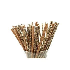 Jungle Party Straws (25 Pack) - Animal Print Paper Straws, Kids Birthday Party Supplies,, Straws with Girrafe, Leopard, and Cheetah Design,Bachelorette Party Straws,
