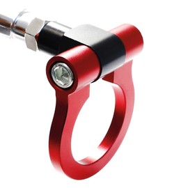 iJDMTOY Red Track Racing Style Tow Hook Ring Compatible With 2003-2004 Nissan 350Z Z33 Fairlady Z, Made of Lightweight Aluminum