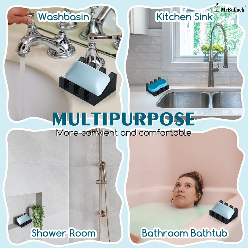 Silicone Soap Dish for Bar Soap Holder for Shower Bathroom