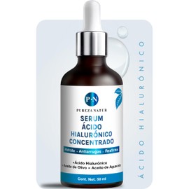 PUREZA NATUR Serum Acido Hialurónico facial Hidratante  Aceite de aguacate y coco para la cara skincare  Suero anti aging, para ojeras y arrugas...   