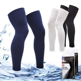 [Domaeq] Domestic Cooling Leg Sleeves / Leg Gaiters for Hiking and Sports (Men's) Women's Leg Sleeves Premium Cooling Leg Sleeves (White-L) 2ea
