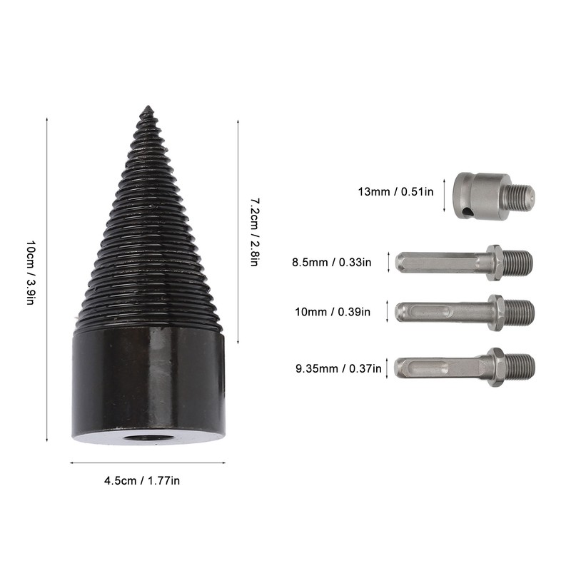 5Pcs Firewood Log Splitter Drill Bit Steel Wood Splitting Logs