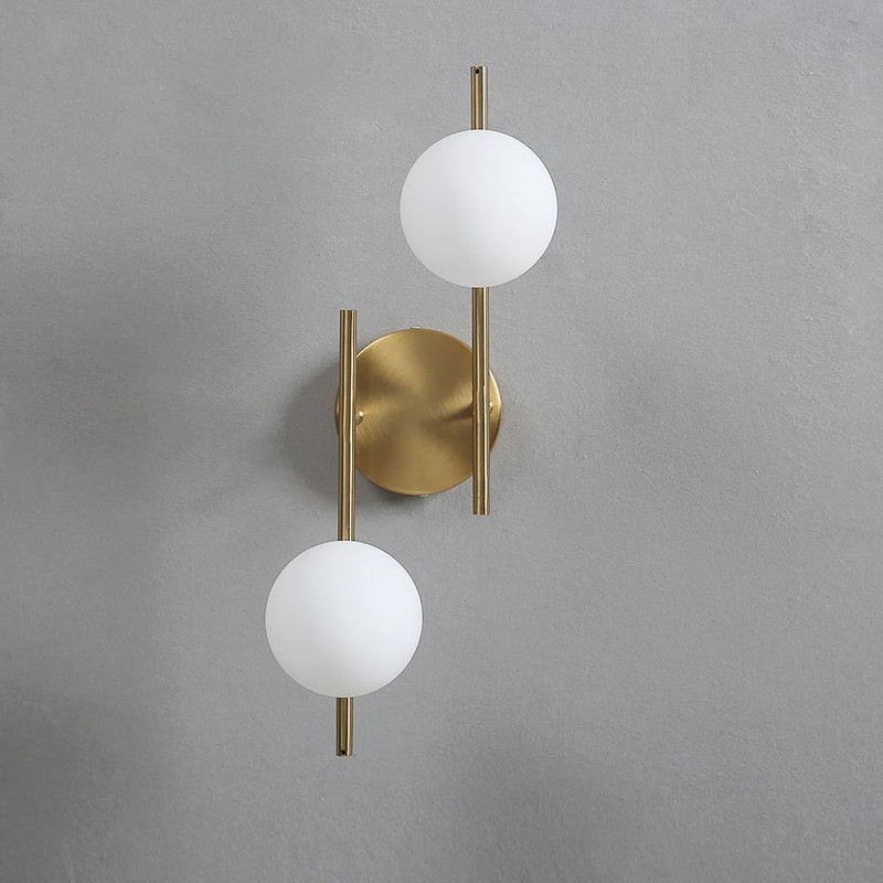 LZPZRUI Modern Globe Wall Sconce 2 Light Bedroom Wall lamp
