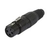Monoprice 3-Pin Female DMX Connector - Black, Anodized Aluminum With
