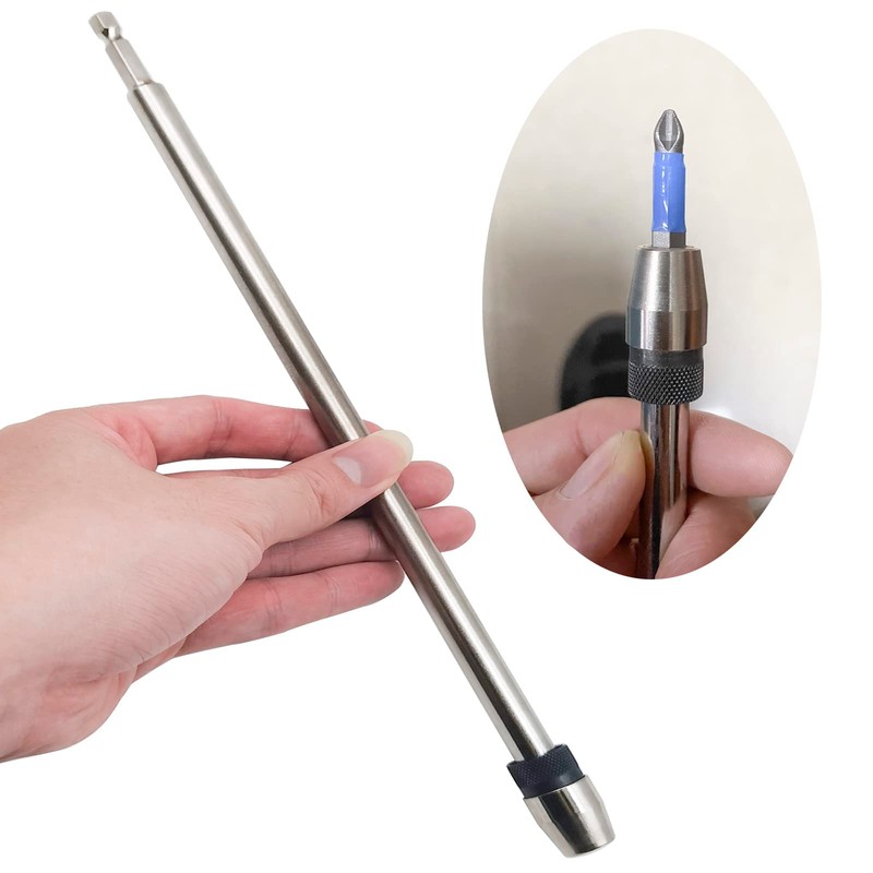 QISF 300mm Long Bit Holder, 1/4 Inch Hex Shank Quick