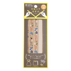 Twist Te Musubusan Scandinavian Pattern, 0.5 x 5.9 inches (12 x 15 cm), Pack of 15, Kyowa Wrapping Tie, Ribbon, Craft, Packaging