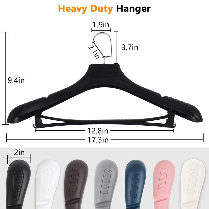DEDU Suit Hangers for Men 30 Pack Width 17.7", Black