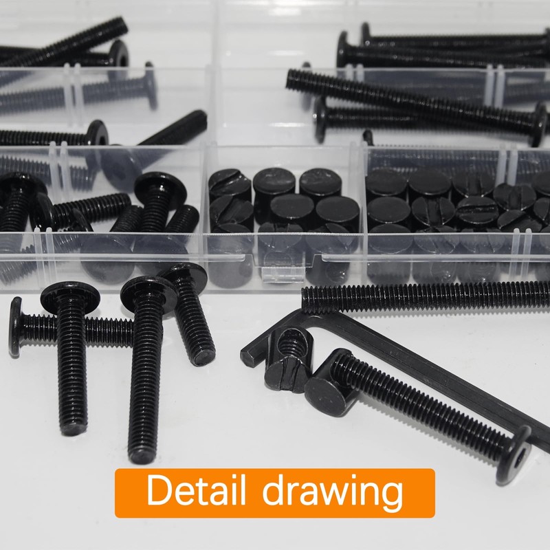 30 Set Crib Screws Replacement Set,Bed Frame Bolts and Nuts