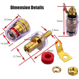 RUNCCI-YUN 8PCS Speaker Terminal Binding Post Banana Plug Socket Connector 4mm banana socket