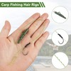 18pcs Carp Fishing Hair Rigs Kit Curved Barb Hooks Braided