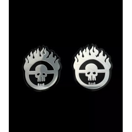 Unbranded Mad Max Fury Road War Boys Skull Grill Fender Badge Thin Aluminum Emblems Silver