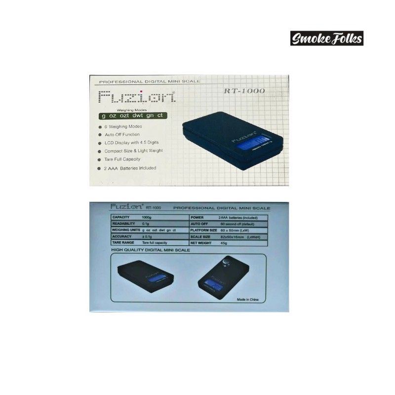 Fuzion RT-1000 x 0.1g Digital Pocket Scale Jewelry Gram Herb