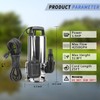 TOPWAY 1.5HP 4250GPH Stainless Steel Water Sump Pump, Clean/Dirty Submersible