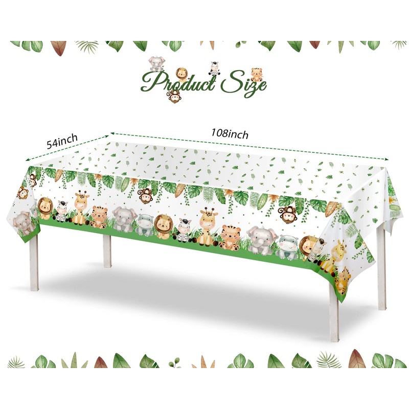 Heboland 2 Pack Jungle Safari Party Table Cloth Table Covers,274