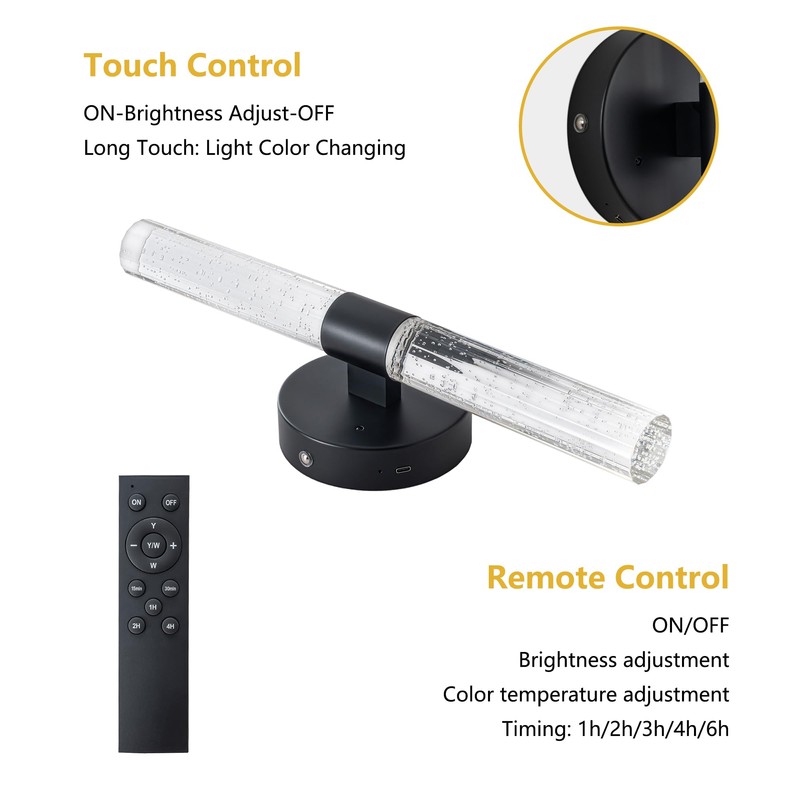 Febeleven 15.35in Wall Sconces Set of Two Rechargeable Battery Wall