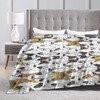 Funny Dogs Bull Terrier Sofa Blanket,Cozy Flannel Bed Blanket, Unisex