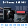 AIXXCUVQ Car 3Lens DVR 3-Channel Dash Cam Front and Rear