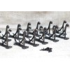 12 COAT HOOKS ANTIQUE STYLE CAST IRON 4.5" WALL DOUBLE