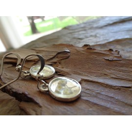 ✿ ECHTE BLÜTEN BLUMEN SCHAFGARBE SCHEIBE ✿ handgefertigte Ohrringe aus eigens getrockneten Blüten mit Resin Harz