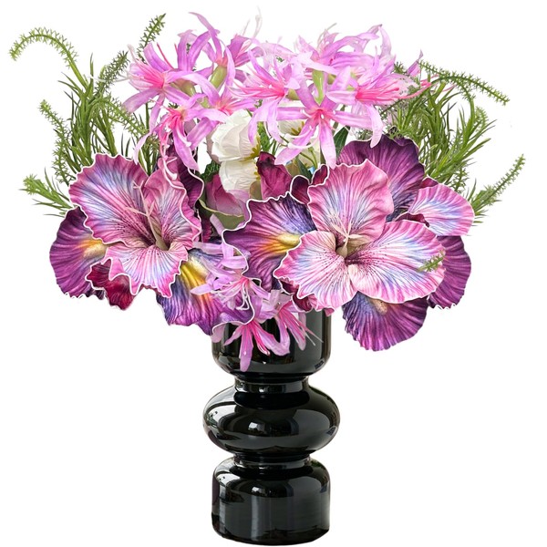 ASTRYAS Fake Flowers in Vase, Artificial Flowers Arrangement in Vase,