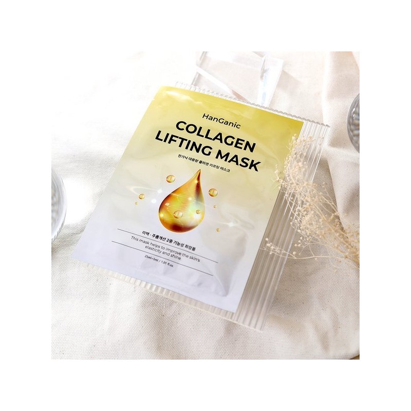 Hanganic 대용량 콜라겐 리프팅 마스크팩 100장 Large Capacity Collagen Lifting