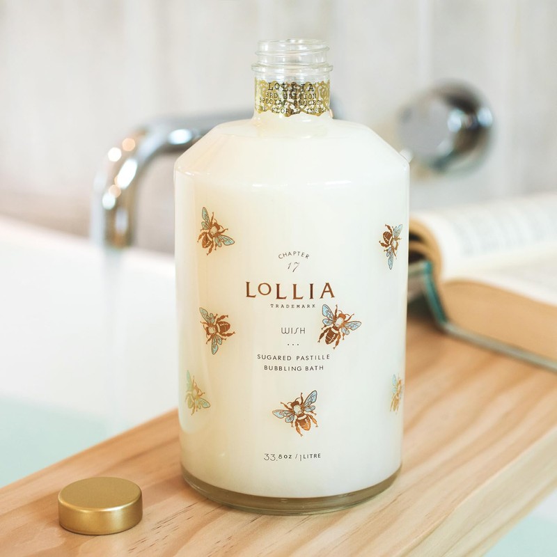 Lollia Wish Bubble Bath, 33.8 fl oz, Vanilla Bean, Rice