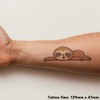 'Sleeping Sloth' Temporary Tattoo - Water Resistant, Skin-Safe, Non-Toxic Transfer