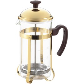 Yoshikawa SJ3306 Coffee Press Tea Server, 25.5 fl oz (750 ml), French Press, 5 Cups, Graduated, Japanese Glass, Mocha Brown