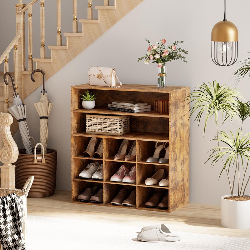 Garden 4 you Shoe Rack Organizer, 5-Tier Wood Cubby Shoe