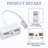 Telephone Rj11 Double Adapter, Rj11 One Male Plug to 2