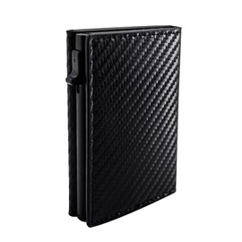 AirTag Wallet Genuine Leather Air Tag Wallet RFID Technology Credit Card Holder with Slim Money Clip for Men(No Airtag Included), B-Color, Carry-On, Minimalist