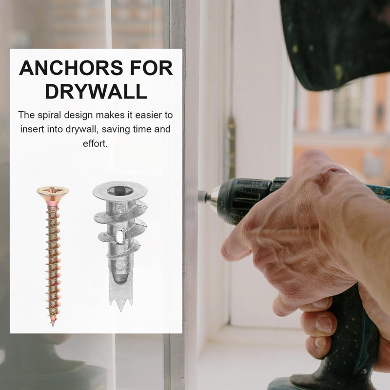 iplusmile Drywall Anchor and Screw Kit 20 Sets Self-Tapping Wall