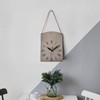 LTG Wall Clock Nordic Simple Antique Retro PU Leather Wall