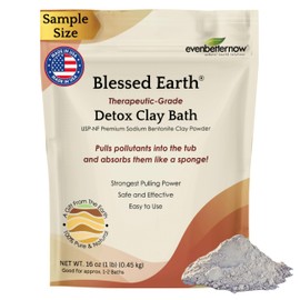 Blessed Earth Detox Clay Bath, 100% Pure Sodium Bentonite Therapeutic Grade – Cleansing and Purifying, by Evenbetternow LLC, Sample Size 1 lb (16 oz)