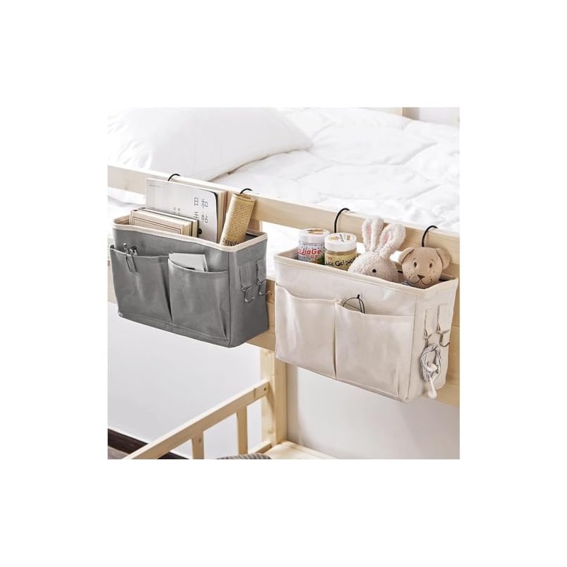 Koksi Bed Pockets Organiser, Bedside Hanging Storage Caddy for Magazine