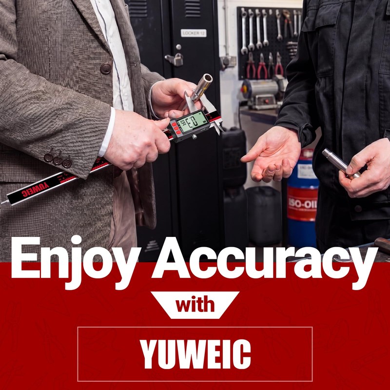 YUWEIC Digital Caliper 8 Inch, Rechargeable Calipers with LCD Screen,